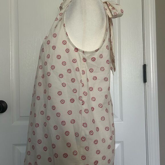 J. By J Crew Women’s Off White with Red Halter Top with Tie Neck Cotton Size 0 - Picture 5 of 11